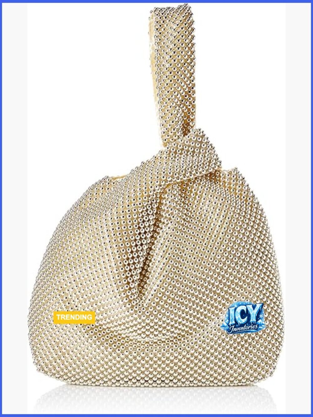 Mesh Evening Pouch with Detachable Strap and Magnetic Closure